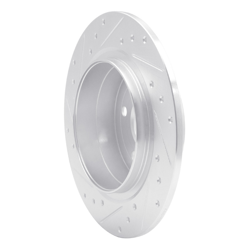 Saab 9-5 Brake Rotor (1) - Rear Right - R1 Concepts - Drilled & Slotted - Silver - `99-`10